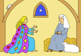 Christmas Story colouring card - annunciation