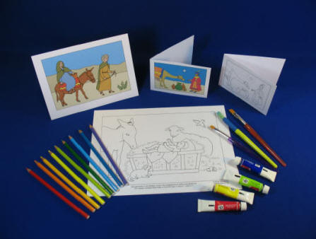 Colouring Christmas Pictures and Cards display
