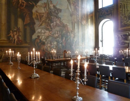 Greenwich - Old Royal Naval College - Painted Hall tables
