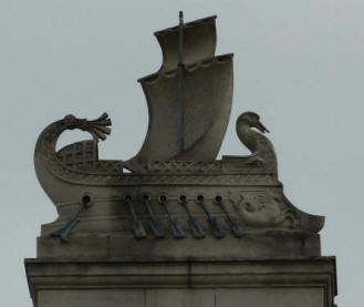 National Maritime Museum - ship sculpture on roof 1