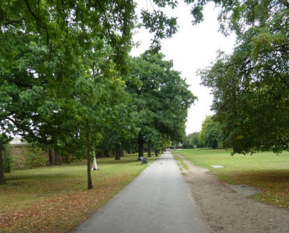 Greenwich Park - view along path parallel to Maze Hill
