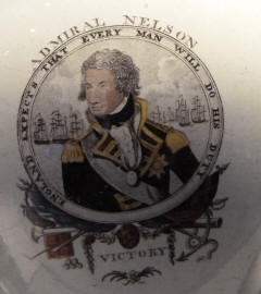 National Maritime Museum - jug depicting Lord Horatio Nelson with motto