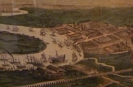 National Maritime Museum - panorama print showing Thames and Greenwich Park